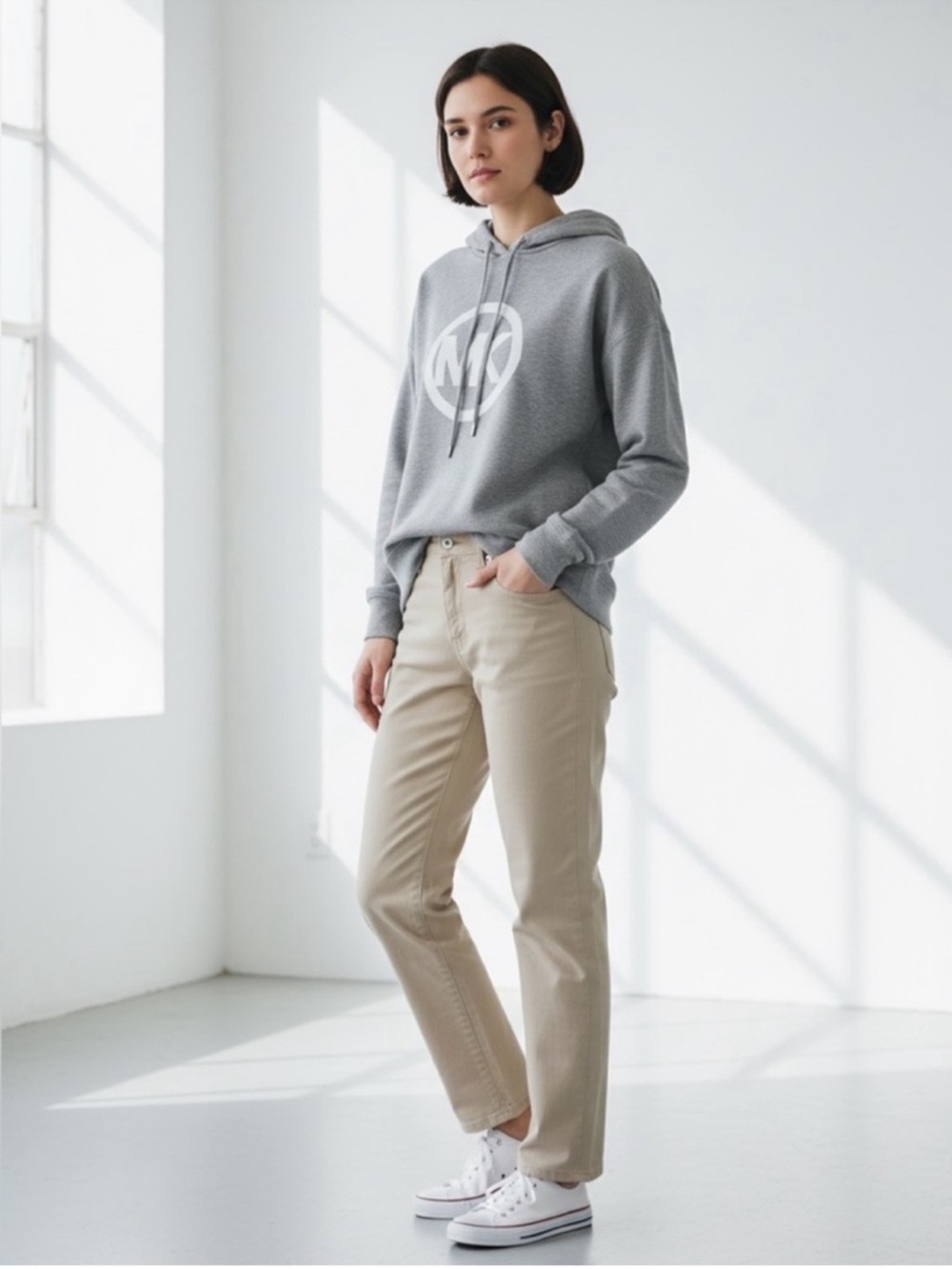 Michael Kors Hoodie Sweatshirt Size Small Logo Pullover Designer Casual chic top